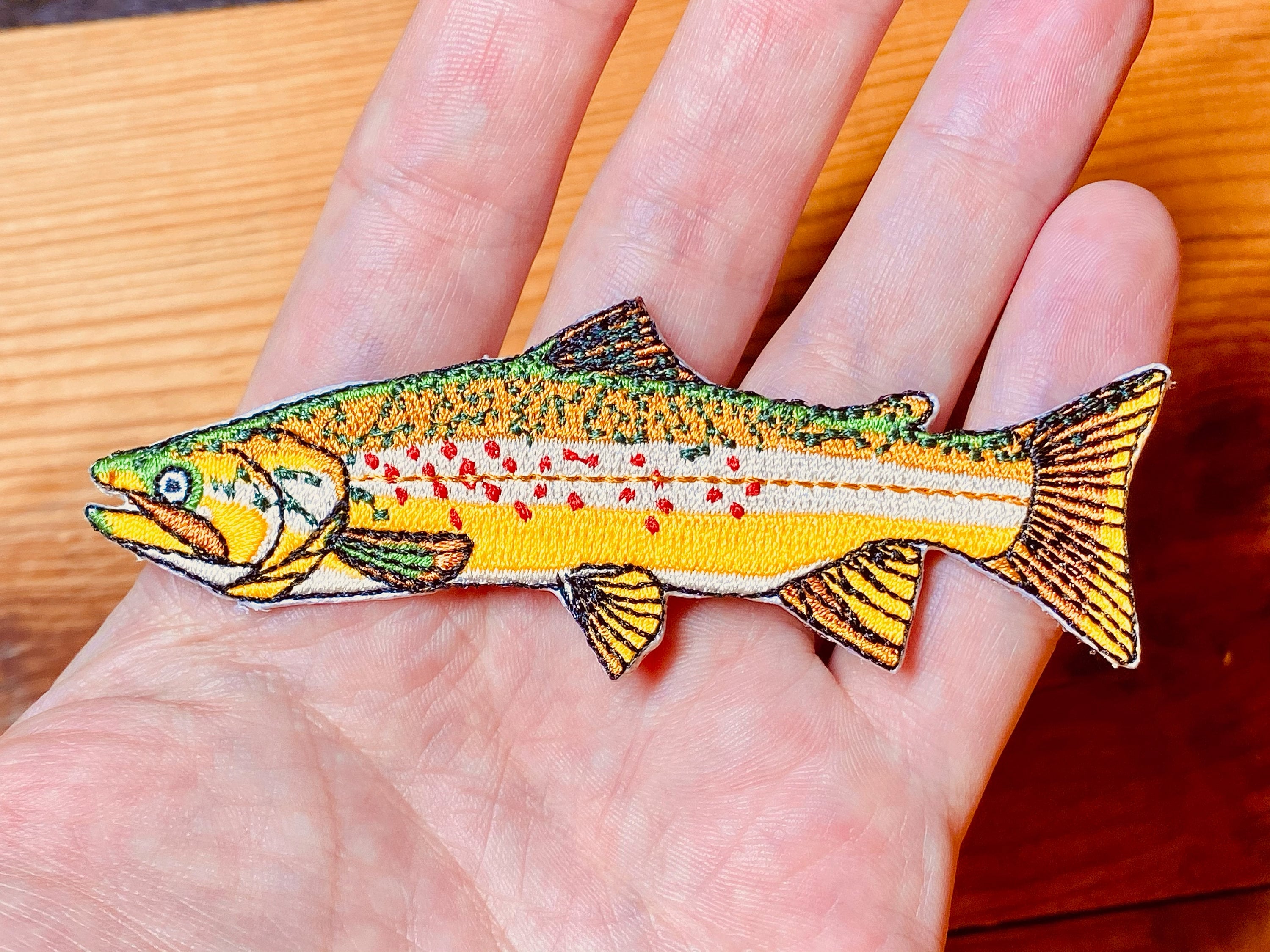 Trout Fish Patch Mega Pack | Brown, Rainbow x2, Brook, Golden, Yellowstone, Greenback | Quality Embroidered Iron On Patches