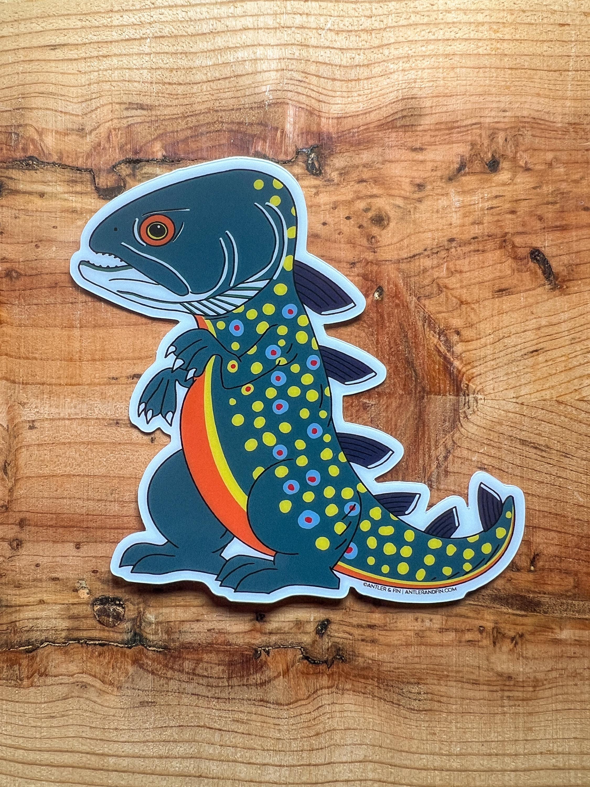 Trout-Zilla Brook Trout Sticker | Heavy Duty Weatherproof Hi-Tack Sticker