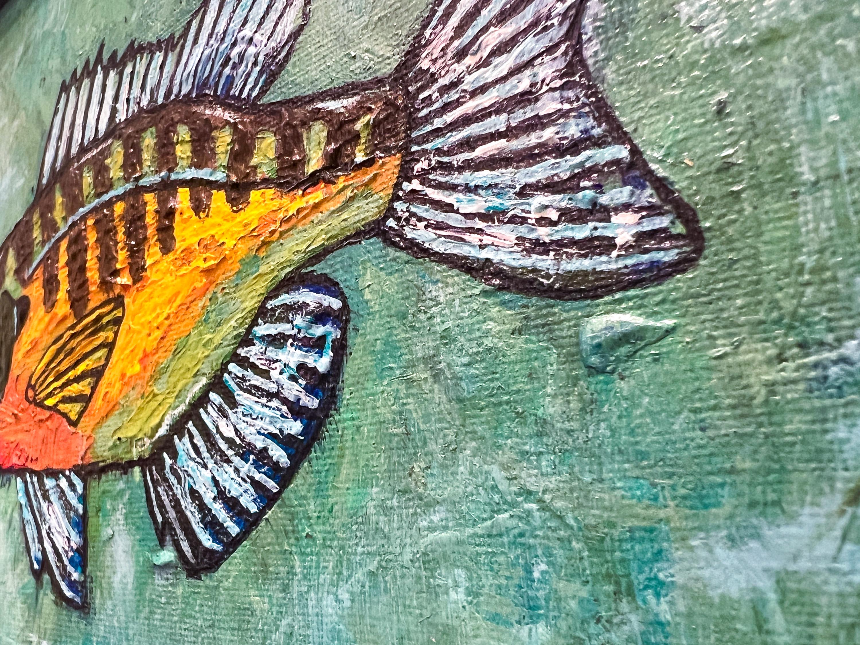 Original Bluegill Acrylic Painting on Canvas Board | Wildlife Art