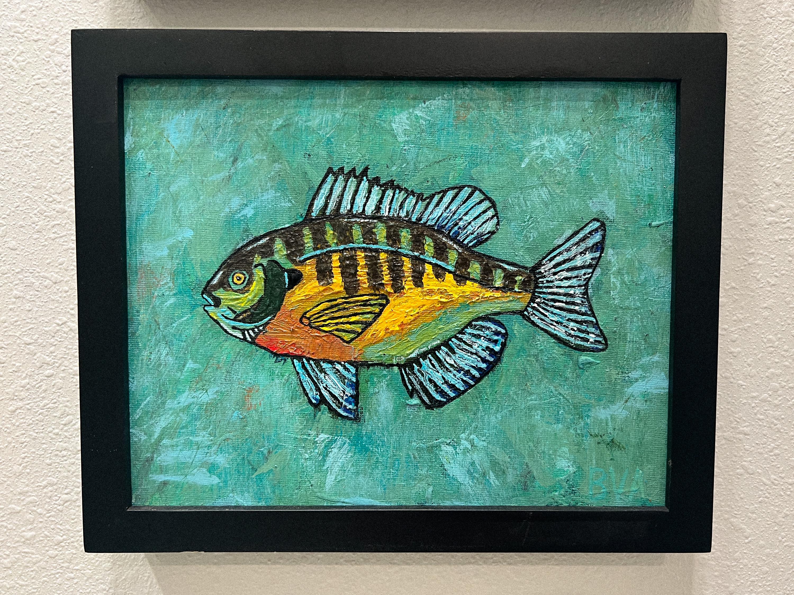 Original Bluegill Acrylic Painting on Canvas Board | Wildlife Art